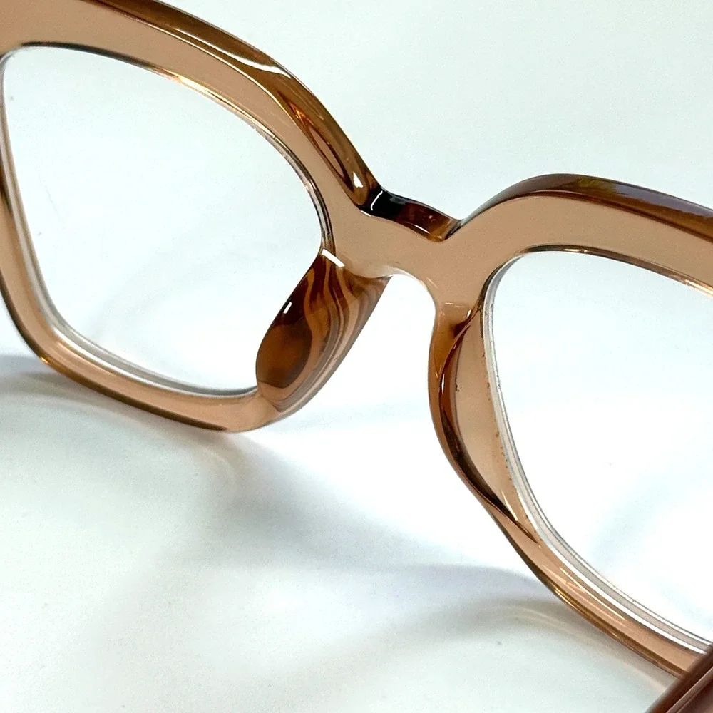 Zeelool VFT0269-02 Eyeglasses Frame Only 50-21-140 Champagne Chunky Full Rim